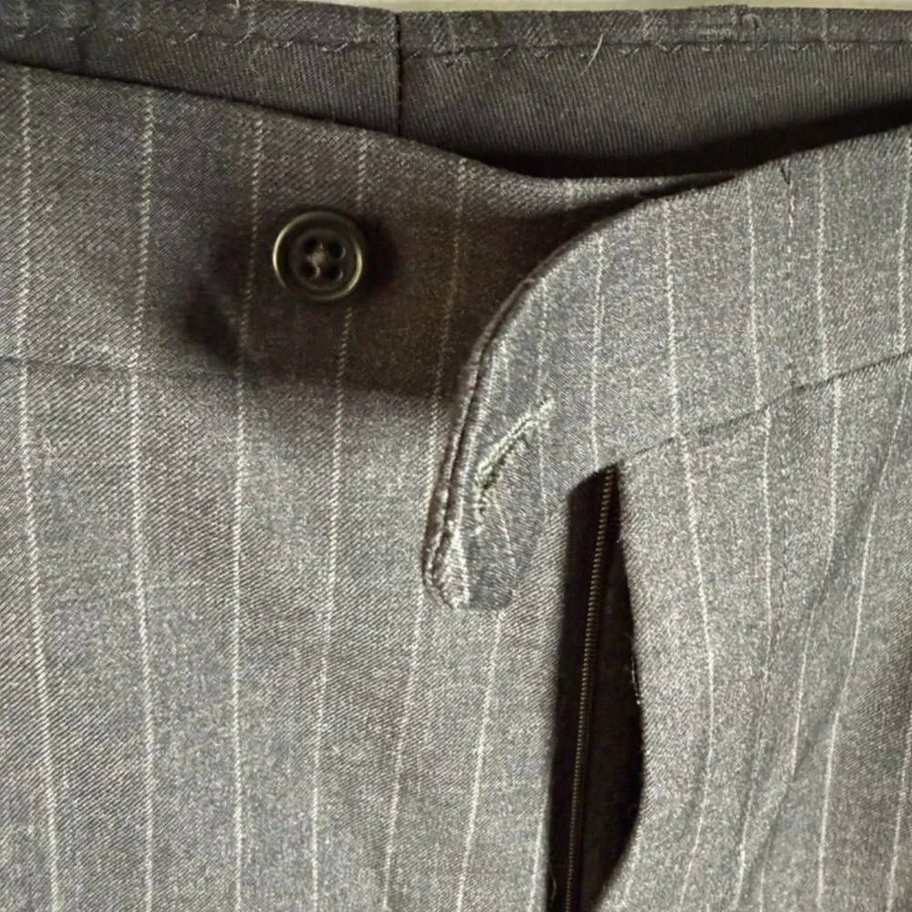 Stafford Men’s 3-Piece Charcoal Pinstripe Worsted Wool Suit Classic Fit